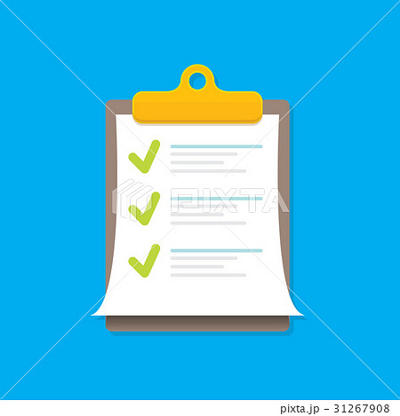 vector Clipboard icon with green checkmarks 31267908
