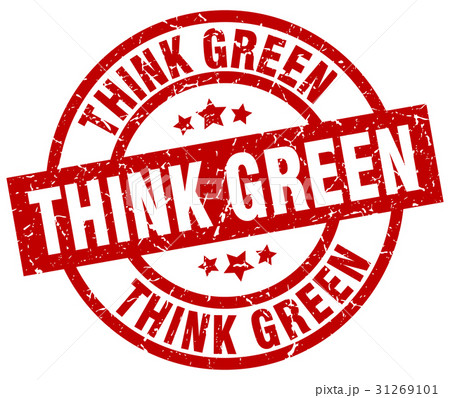 think green round red grunge stamp 31269101