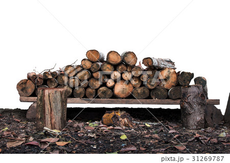 Natural wooden logs stacked. pile of wood logs 31269787
