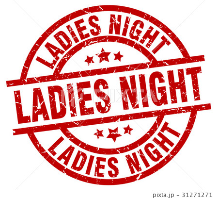 ladies night round red grunge stamp 31271271