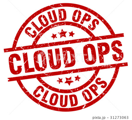 cloud ops round red grunge stamp 31273063
