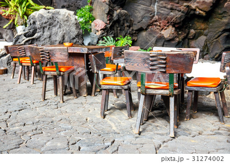 Tables and chairs in Jameos del Agua, Lanzarote Tables and chairs in Jameos del Agua, Lanzarote 31274002