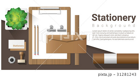Stationery scene with office equipment background 31281243