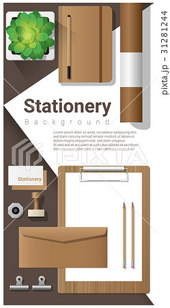 Stationery scene with office equipment background 31281244