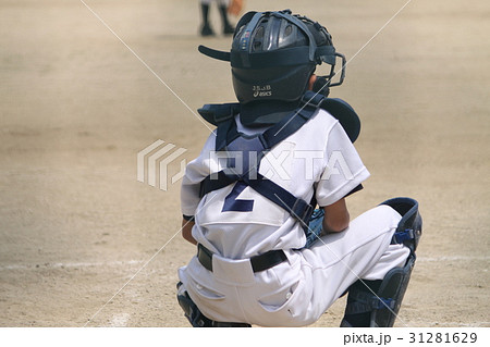 少年野球のキャッチャーの写真素材