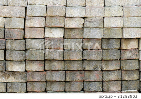 The brick block surface is stacked against 31283903