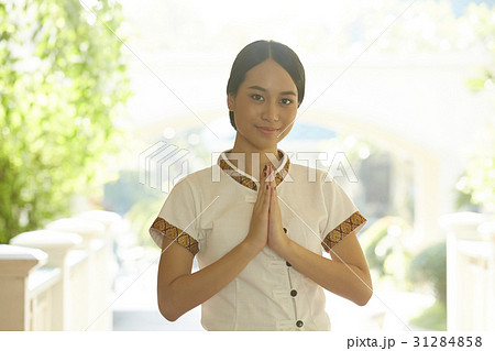 Beautiful staff is welcoming in Thai style. Beautiful staff is welcoming in Thai style. 31284858