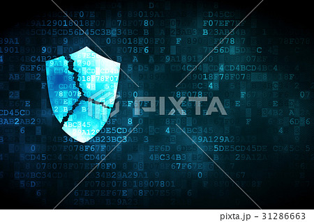 Protection concept: Broken Shield on digital Protection concept: Broken Shield on digital 31286663