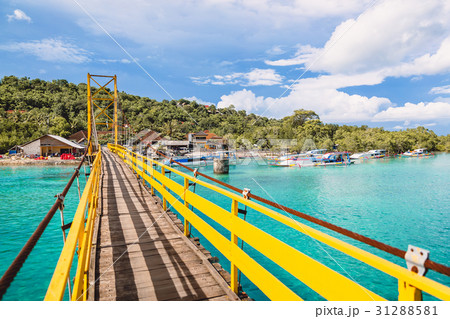 Tropical island in Indonesia and brige Tropical island in Indonesia and brige 31288581