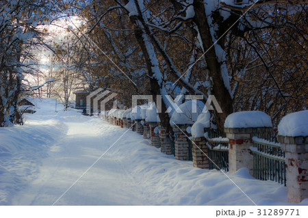 winter in russian village winter in russian village 31289771