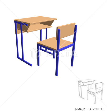 School desk.Isolated on white.  31290318