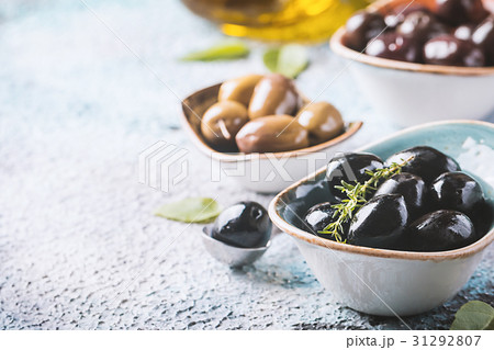 bowls with different kind of olives bowls with different kind of olives 31292807