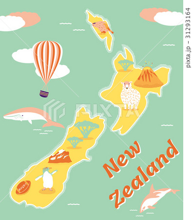 Vintage tourist poster of New Zealand Vintage tourist poster of New Zealand 31293164