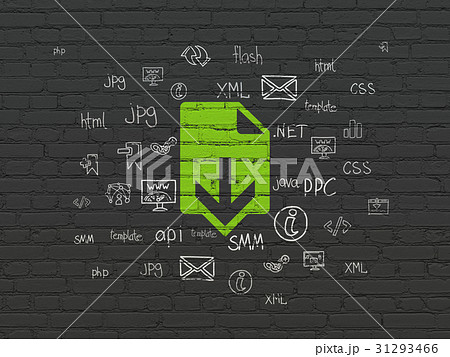 Web development concept: Download on wall Web development concept: Download on wall 31293466