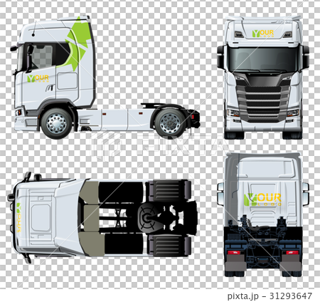 Vector tractor template isolated on white Vector tractor template isolated on white 31293647