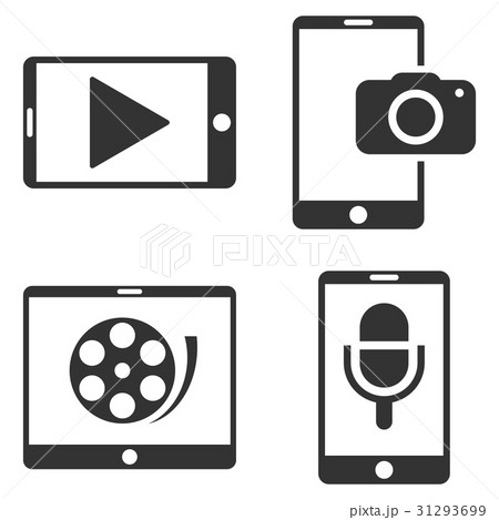 Mobile Multimedia Vector Flat Icon Set Mobile Multimedia Vector Flat Icon Set 31293699