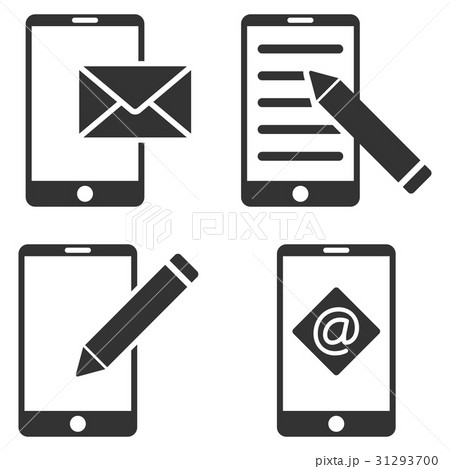 Mobile Mail Editing Vector Flat Icon Set Mobile Mail Editing Vector Flat Icon Set 31293700