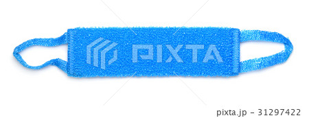 Blue plastic bath scrubber Blue plastic bath scrubber 31297422