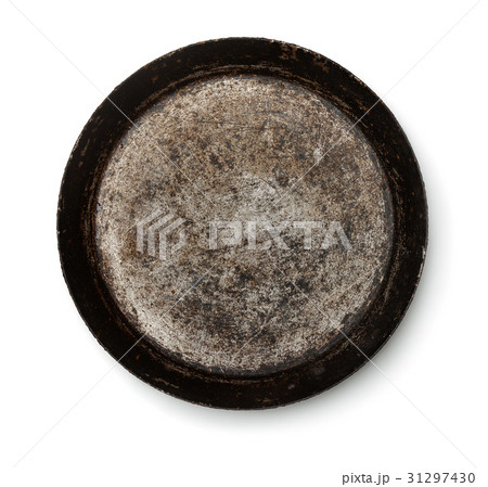 Top view of old empty frying pan Top view of old empty frying pan 31297430