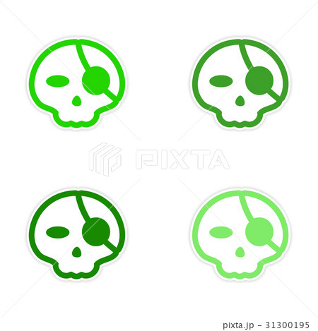 assembly sticker stylish skull with eye patch on 31300195