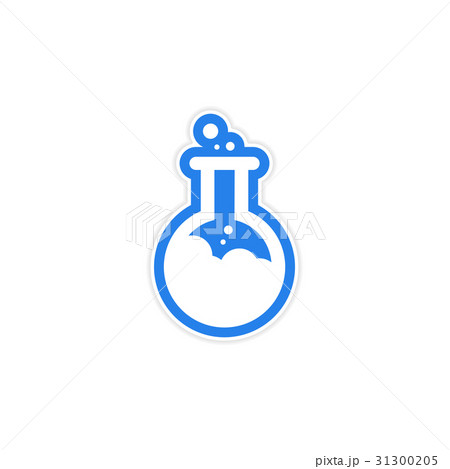 Sticker flask with substance as logo or icon of 31300205