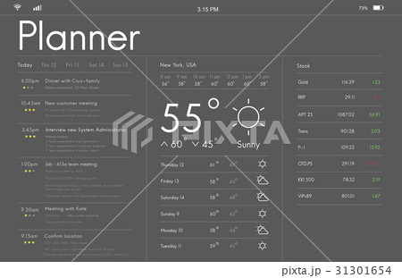 Graphic of personal organizer appointment schedule 31301654