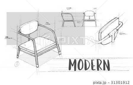 Armchair furniture sketch plan draft 31301912