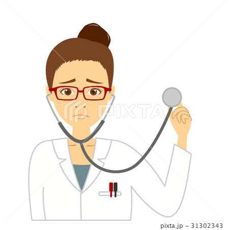 白衣女性　聴診器 31302343