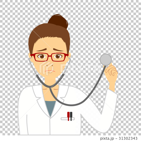 白衣女性　聴診器 31302343