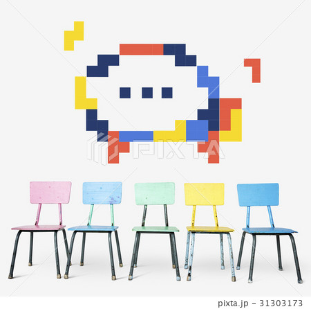 8 bit illustration of speech bubble communication icon 8 bit illustration of speech bubble communication icon 31303173