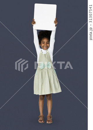 African Descent Girl holding Placard African Descent Girl holding Placard 31307541