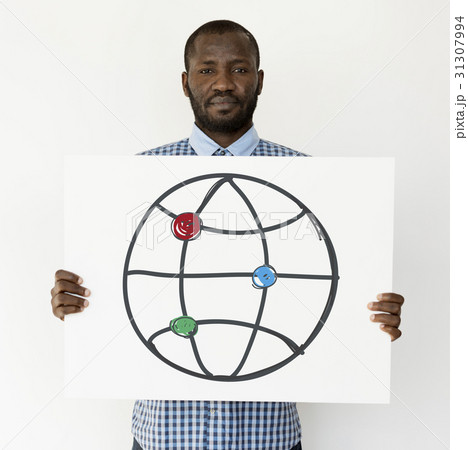 Adult Man Hands Hold Blank Paper Board Adult Man Hands Hold Blank Paper Board 31307994