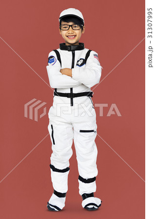 Young Boy in Astronaut Costume Studio Portrait Young Boy in Astronaut Costume Studio Portrait 31307995