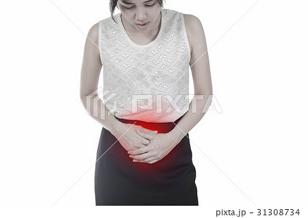 Sick woman having a stomach ache. Concept health Sick woman having a stomach ache. Concept health 31308734