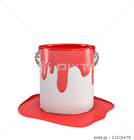 3d rendering of a paint bucket full of red paint 31310479
