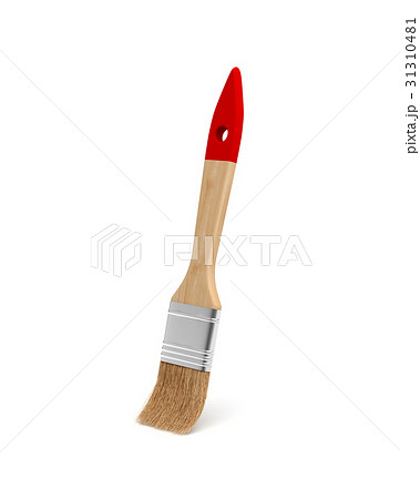 3d rendering of a new wooden paint brush with a 31310481