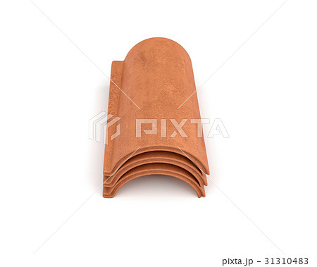 3d rendering of a small group roof tile lying in 3d rendering of a small group roof tile lying in 31310483