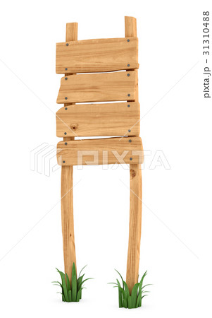 3d rendering of a wooden post with four square 31310488