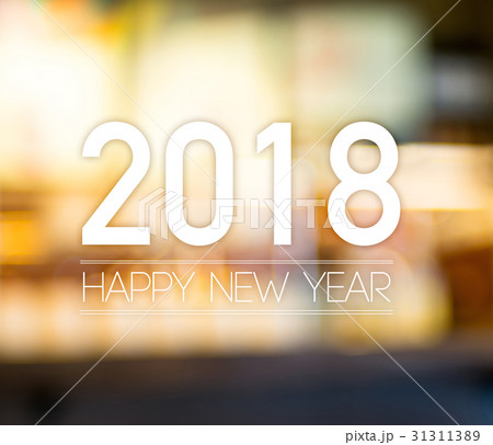 2018 Happy new year on abstract festive blur bokeh 31311389