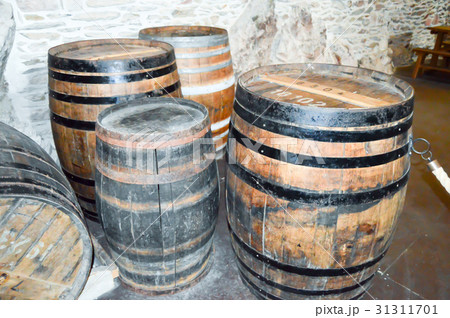 Ancient wooden barrels preservation of wine Ancient wooden barrels preservation of wine 31311701
