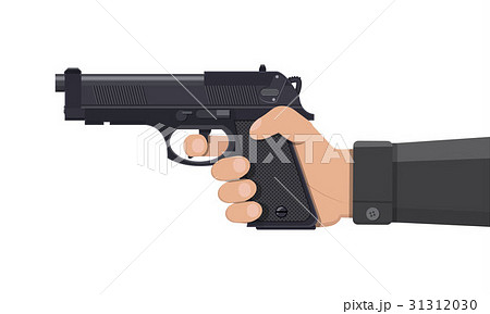 Pistol gun, automatic modern handgun in hand 31312030