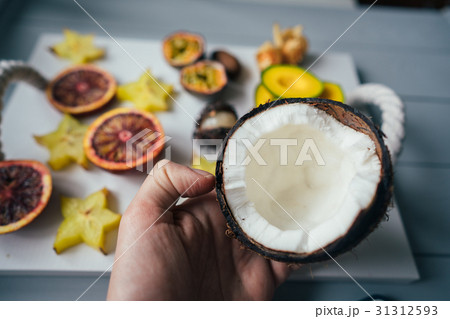 Exotic fruit platter. Exotic fruit platter. 31312593