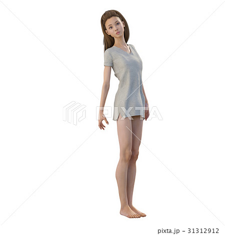 ポーズする綺麗な脚の女性　perming3DCGイラスト素材 31312912