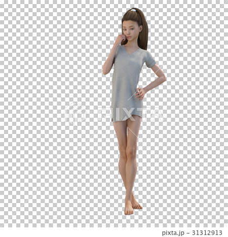 ポーズする綺麗な脚の女性 perming3DCGイラスト素材 ポーズする綺麗な脚の女性 perming3DCGイラスト素材 31312913