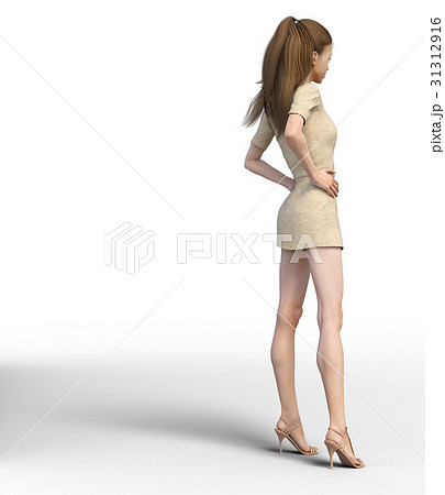 ポーズする綺麗な脚の女性 perming3DCGイラスト素材 ポーズする綺麗な脚の女性 perming3DCGイラスト素材 31312916