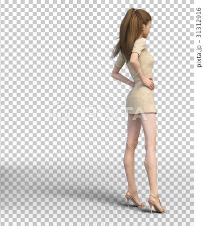 ポーズする綺麗な脚の女性 perming3DCGイラスト素材 ポーズする綺麗な脚の女性 perming3DCGイラスト素材 31312916
