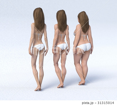 ダイエットイメージ　ビフォーアフター　perming3dCGイラスト素材 31315014