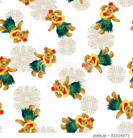 可愛いクマのフラガールのイラスト素材