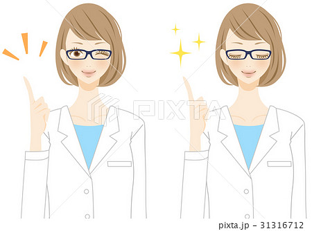 ポイント　指差し　保健の先生 31316712