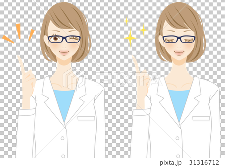 ポイント　指差し　保健の先生 31316712